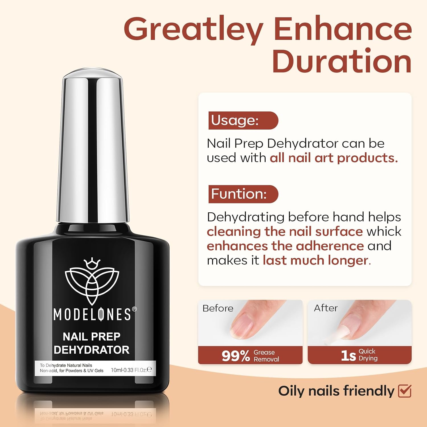 Gel Base Top Coat Set with Nail Dehydrator No Wipe Super Shiny | Top Coat Nail Art Prep Kit 3 Pcs