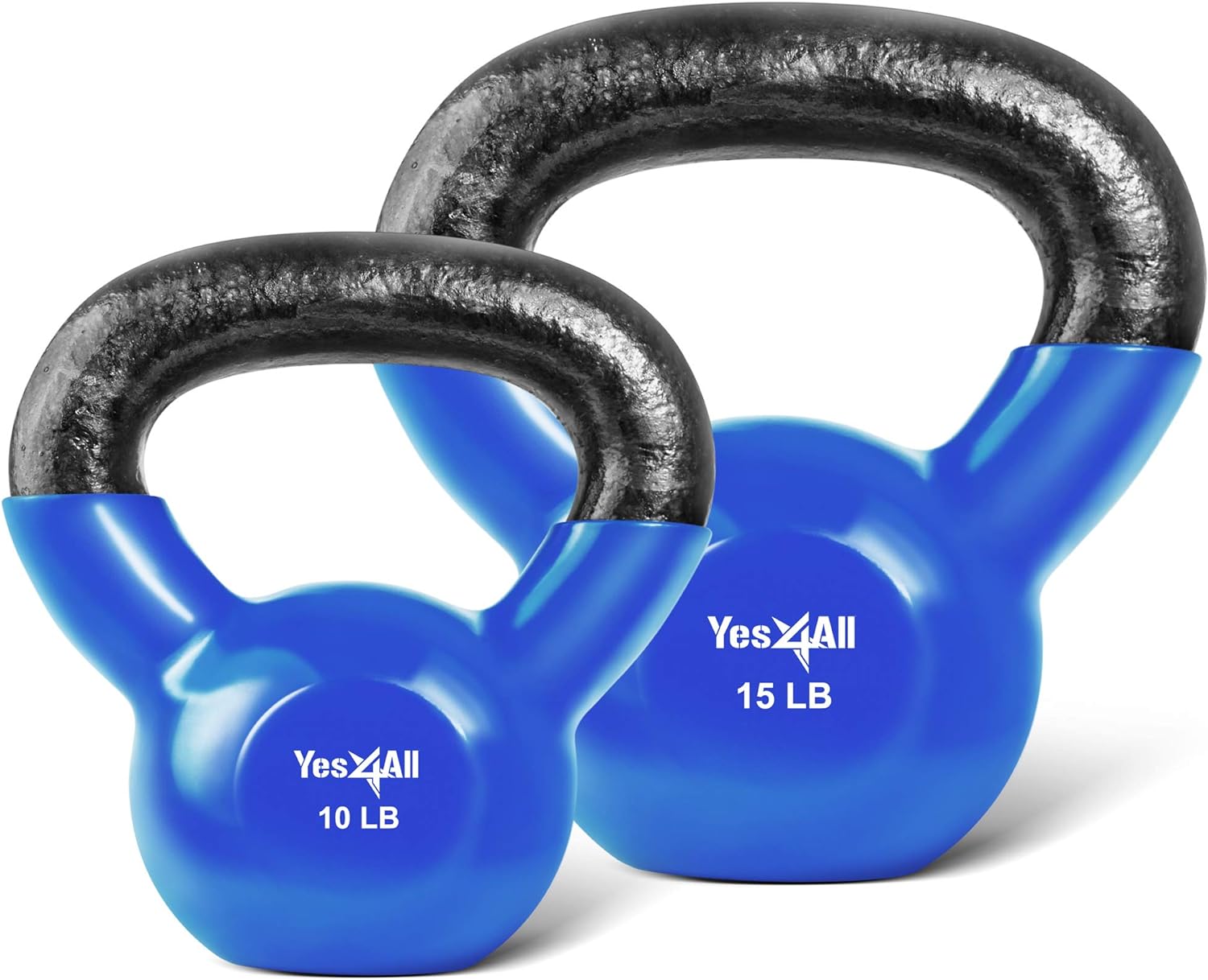 Kettlebell, Vinyl Coated Kettlebell Cast Iron Sets with Stable Flat Bottom for Full Body Workout, Push up, Grip