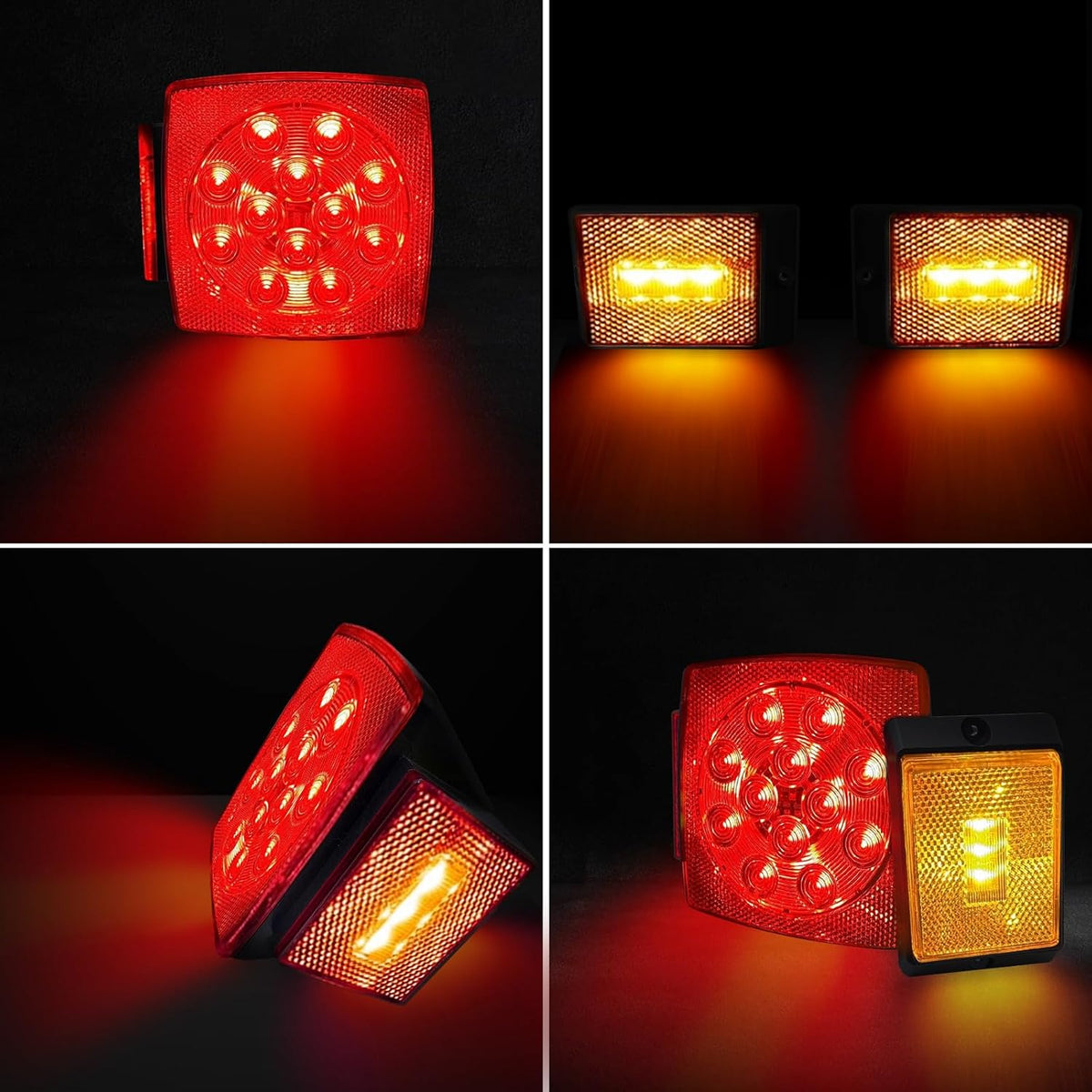 LED trailer lights Kit, 12V Submersible Tail Marker Lights Wiring Lamp Harness for Boat Car Truck RV Utility