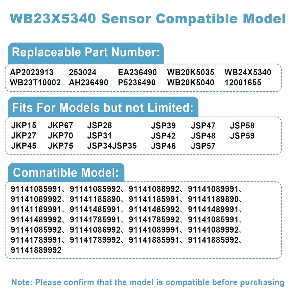 WB23X5340 Gas Range Oven Temperature Sensor Compatible with GE Oven Replaces for AP2023913 WB23T10002 253024 AH236490 EA236490 PS236490 WB20K5035 WB20K5040 WB24X5340 12001655