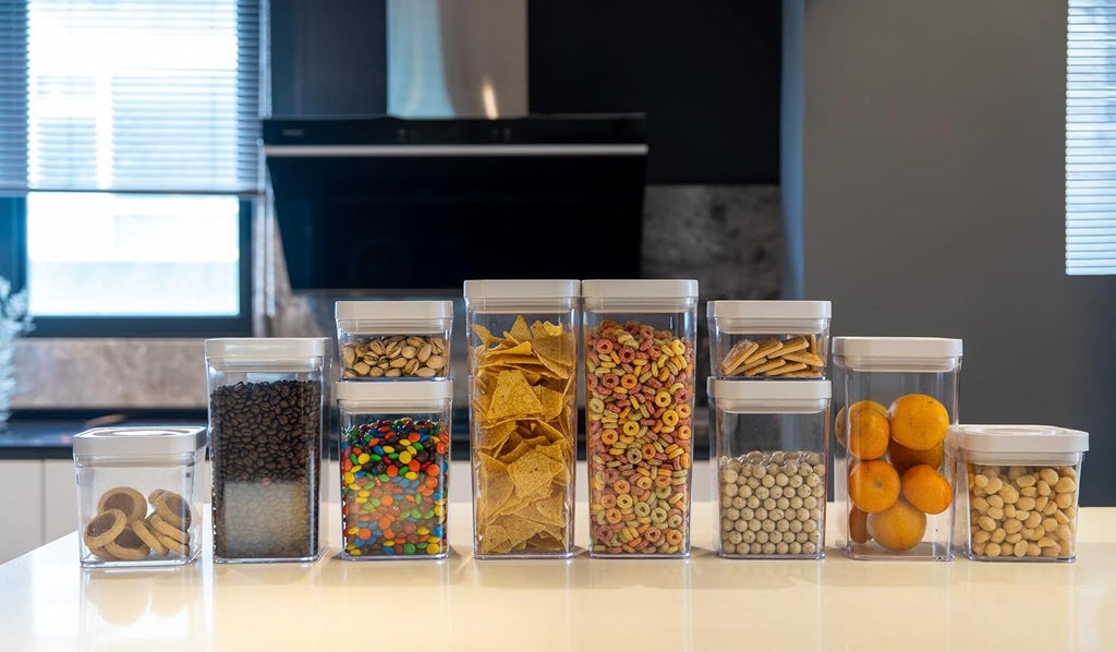 Airtight Food Storage Containers, BPA Free, Dishwasher Safe, with Twist/Turn Lids, for Kitchen Pantry Organization