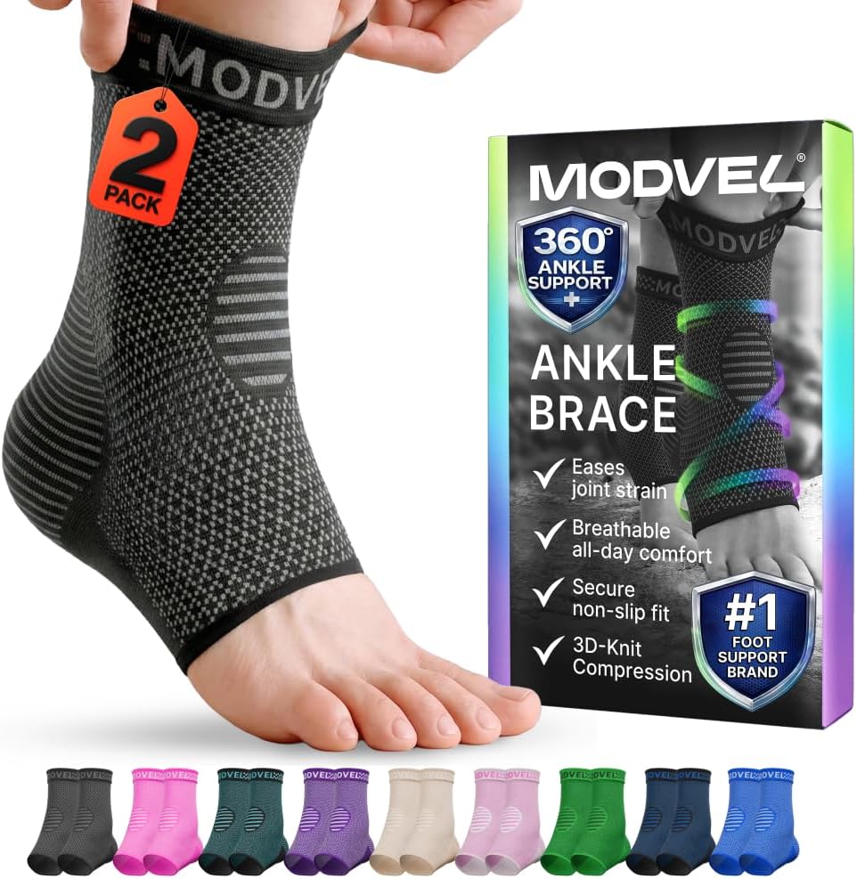 Foot & Ankle Brace Socks for Sprained Ankle Compression Sleeve - Foot Support for Women & Men - Tendonitis &