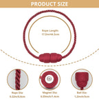 2 Pack Strong Magnetic Curtain Tiebacks Handmade Weave Side Rope Curtain Holdbacks Unique & Elegant Decorative