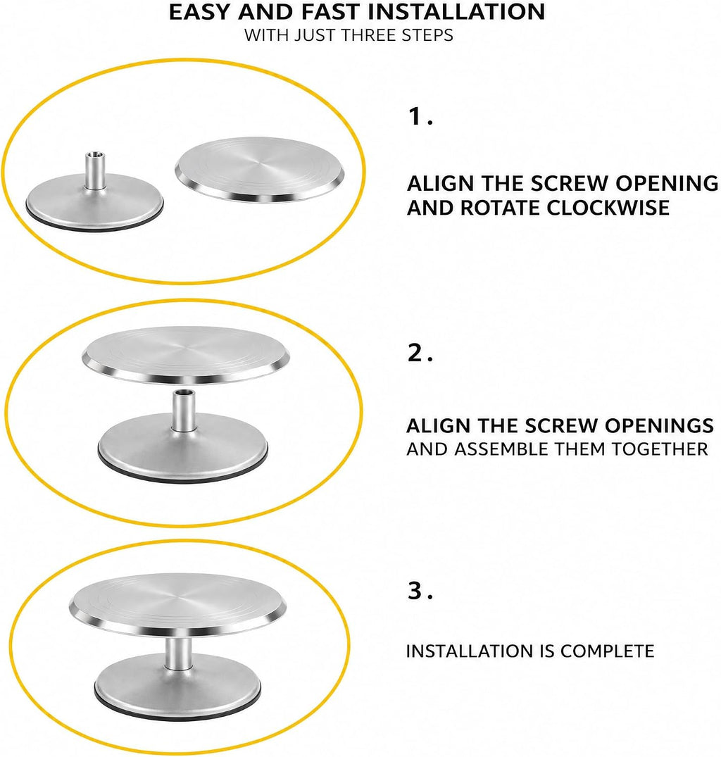 Aluminium 360° Rotating Detachable Cake Turntable