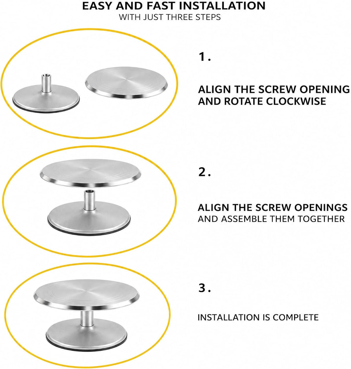 Aluminium 360° Rotating Detachable Cake Turntable