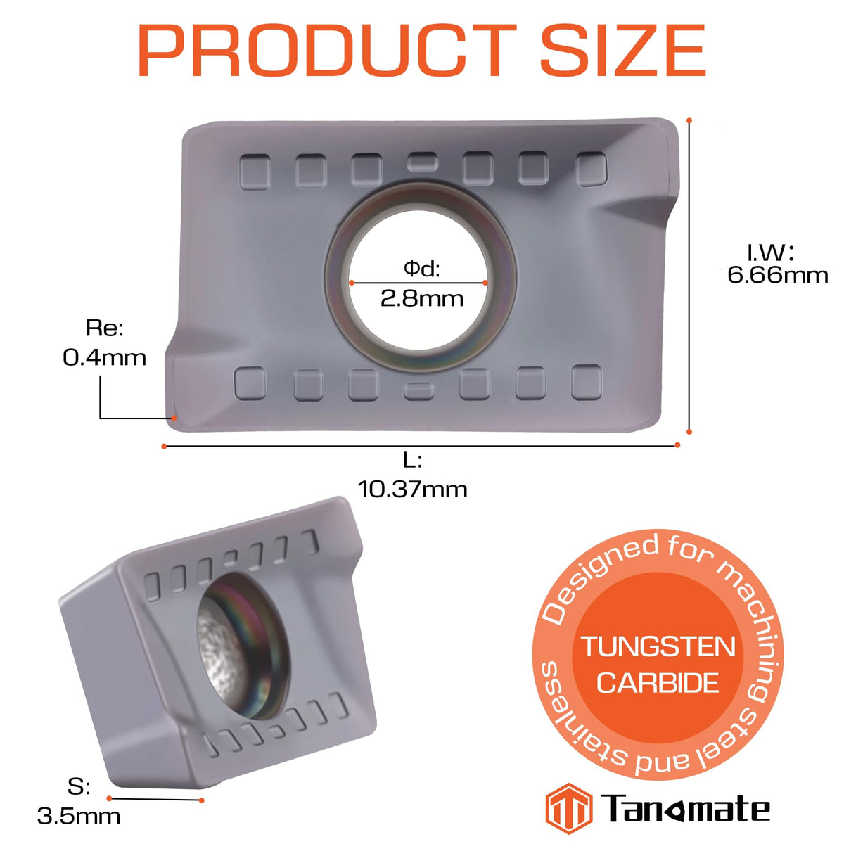 Tanomate APKT Milling Insert APKT1003PDSR Lathe Indexable Carbide Insert