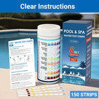 8-Way Pool Test Strips -150 CT Pool Salt Test Strips for Hot tub and Spa