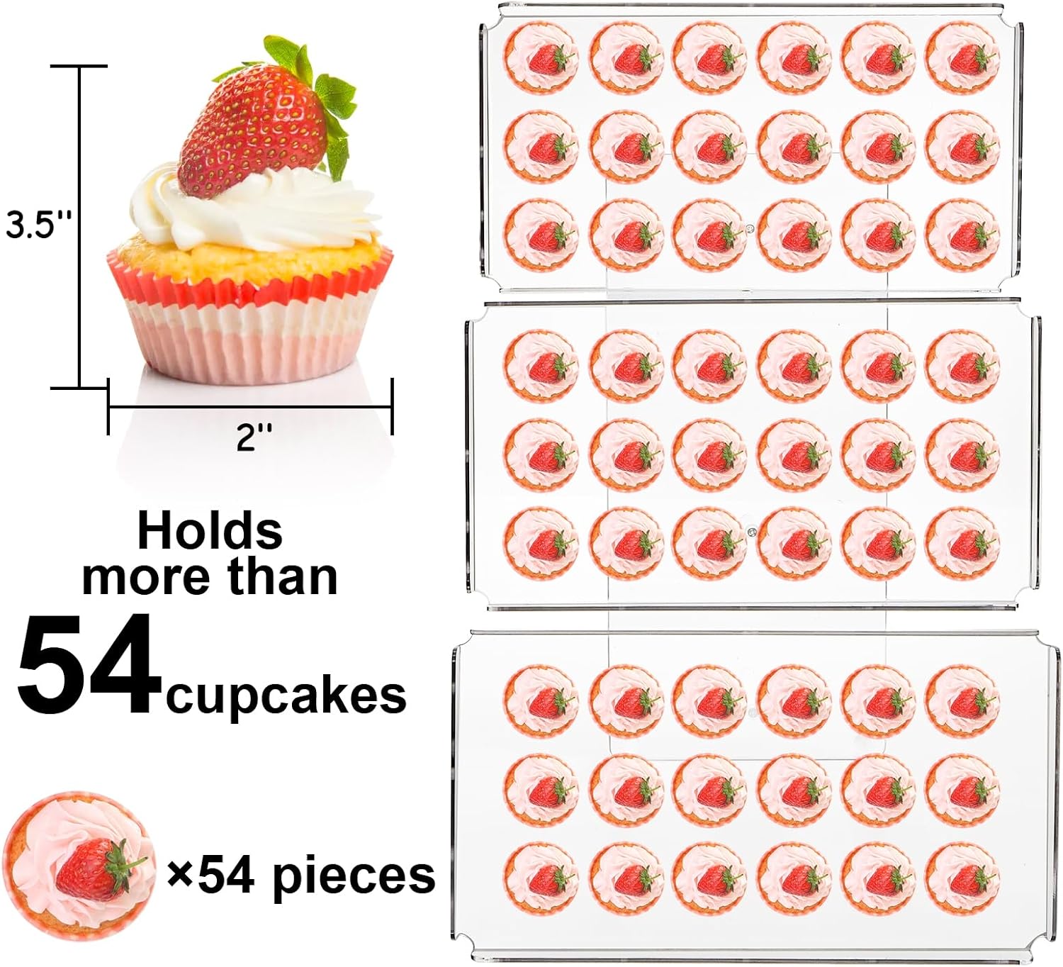 Clear Cupcake Stand, 3 Tiered Acrylic Dessert Table Display Set