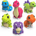 Dinosaur Mold Free Bath Toys, 6 Pack | Sealed, No Hole Bath Toys Design Keeps Moisture Out | Soft, Squeezable & Float