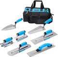 8-in-1 Concrete Finishing Tools Kit: Magnesium Float, Finishing & Pool Trowel, Gauging & Brick Trowel, Concrete