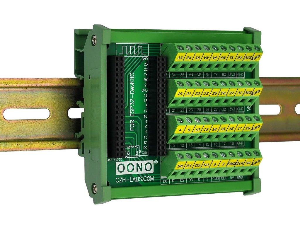 DIN Rail Mount Screw Terminal Block Breakout Module Board for ESP32-DevKitC