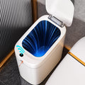 Bathroom Trash Can, Automatic Bagging Garbage Can, 3.5 Gallon Slim Smart Small Plastic Trash Bin, Narrow Motion