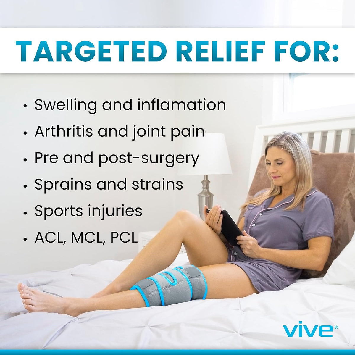Knee Ice Pack Wrap - Cold/Hot Gel Compression Brace for Pain Relief