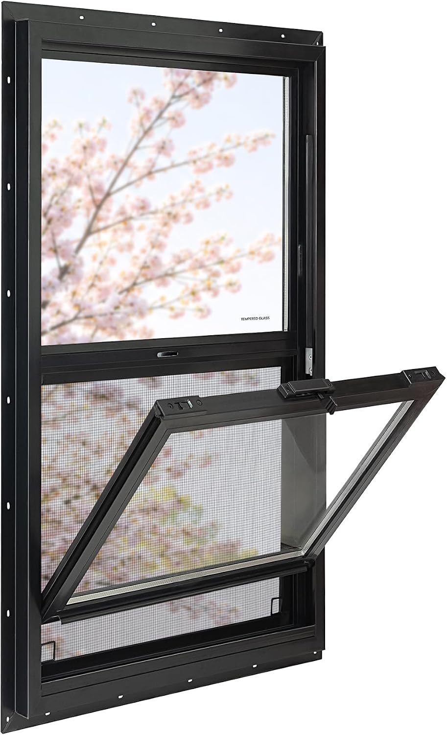 Vinyl Single Hung Sliding Window, 30" x 54" Black