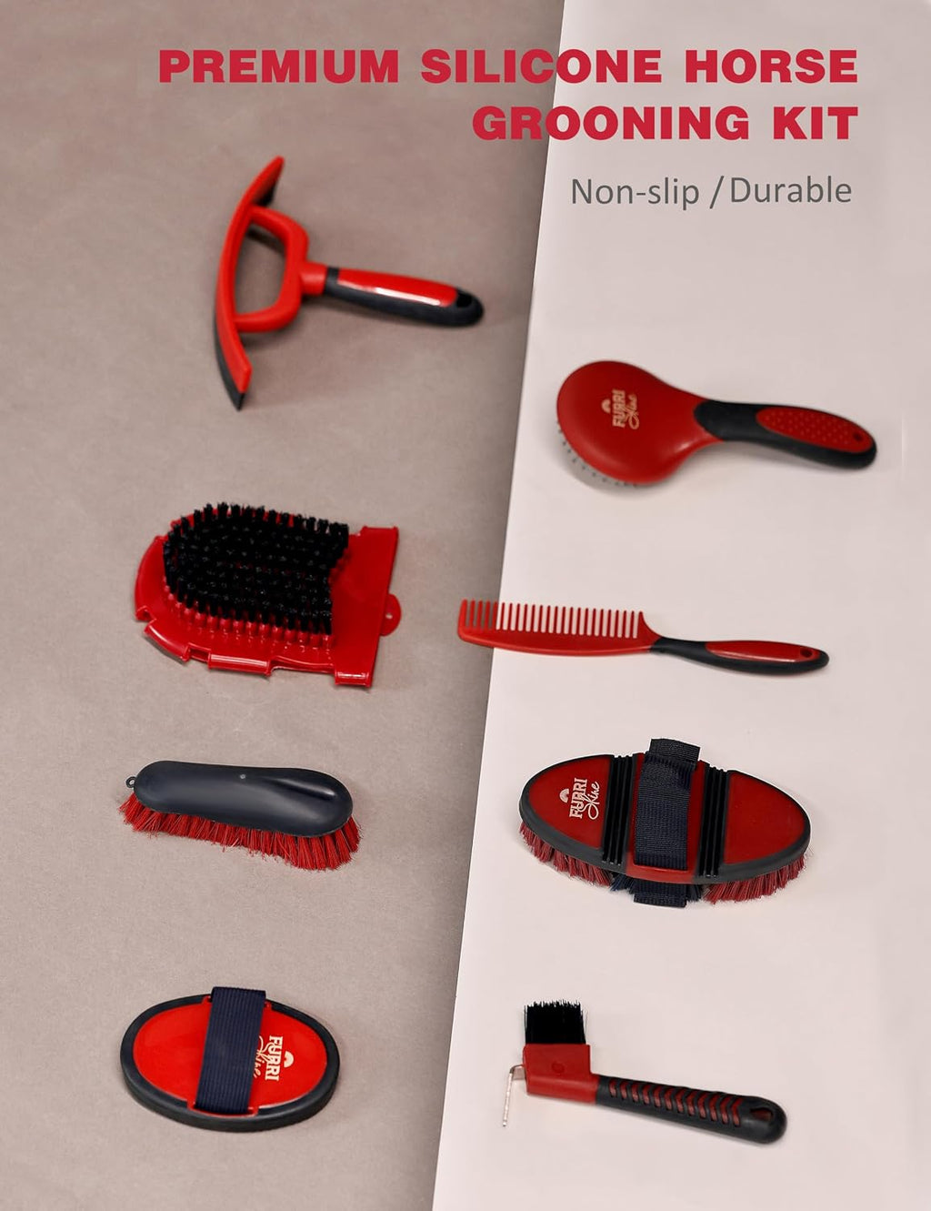11-Piece Horse Grooming Kit with Waterproof Tote Shadowberry