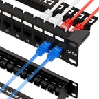 iwillink Patch Panel 24 Port, Cat6 Patch Panel UTP 19-Inch with Back Bar