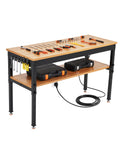 48"x 24" Adjustable Workbench 2500LBS, Work Bench with Power Outlet & Shelf