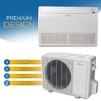 Floor Ceiling Mount Mini Split AC/Heating System, White, 24000 BTU