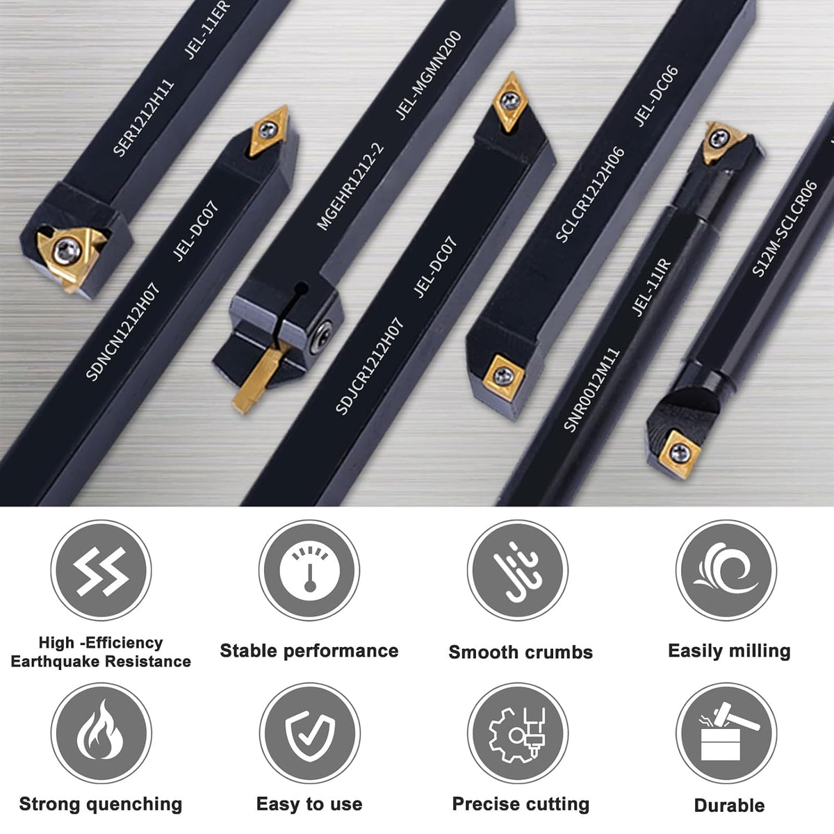 1/2" 12mm Indexable Lathe Turning Tool 21Pcs Kit for Turning