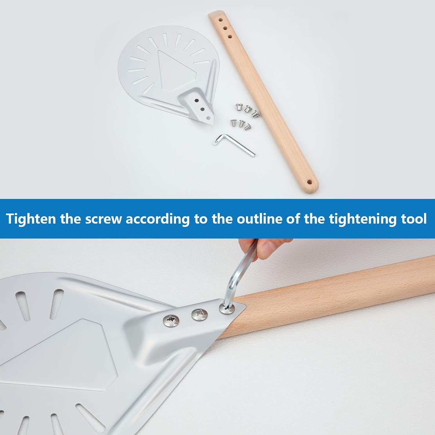 Pizza Turning Peel Round Metal Aluminum Perforated Pizza Turner, 7 Inch