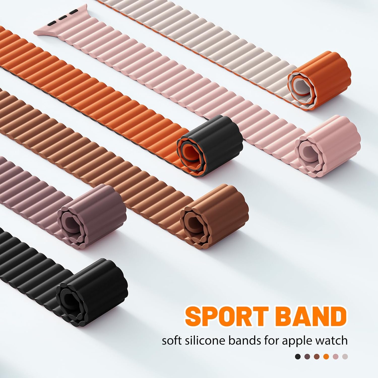 Magnetic Sport Bands for Apple Watch Band 40mm 38mm 41mm 42mm 44mm 45mm 46mm iWatch bands for Women Men,Silicone Loop