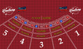 WonAway Casino Mini Baccarat Layout Mat, Professional Vinyl Gaming Table Mat, Red, 5 Player Positions