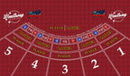 WonAway Casino Mini Baccarat Layout Mat, Professional Vinyl Gaming Table Mat, Red, 5 Player Positions