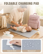 Diaper Bag Backpack with Changing Pad and Insulated Pockets, Heart