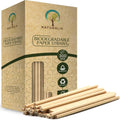 300/1000-Pack Extra Durable Brown Paper Straws Biodegradable- Premium Toxin Free Paper Straws Bulk- Drinking Straws