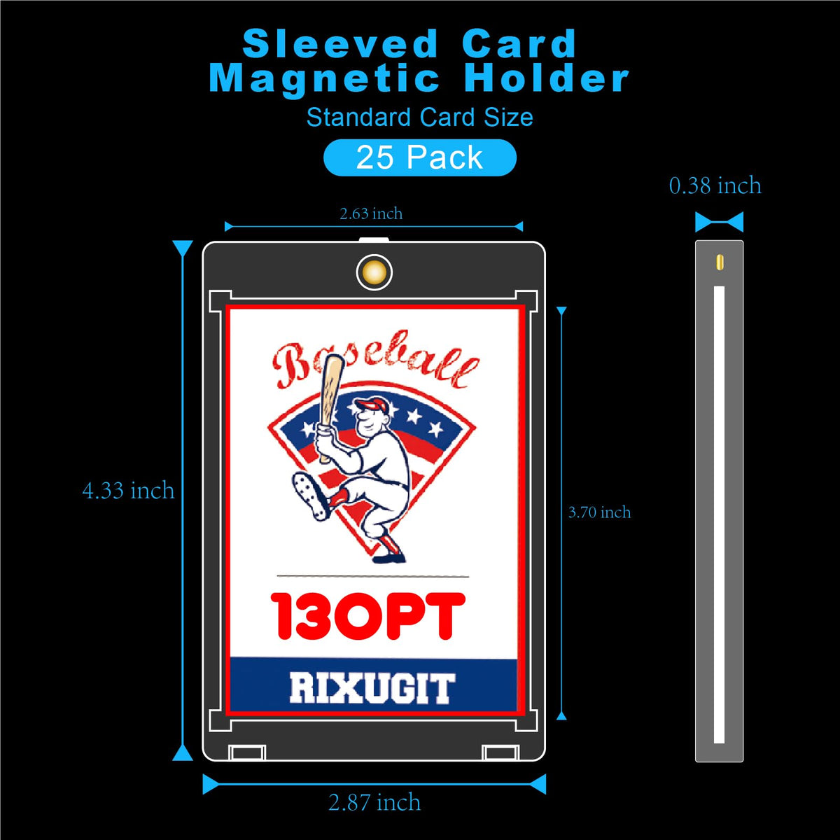 25-Pack 130pt Sleeved Card Magnetic Holders