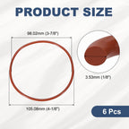 DEFANEX 6Pcs Silicone O-Ring VMQ Sealing 3-7/8" ID 4-1/8" OD 1/8" Width