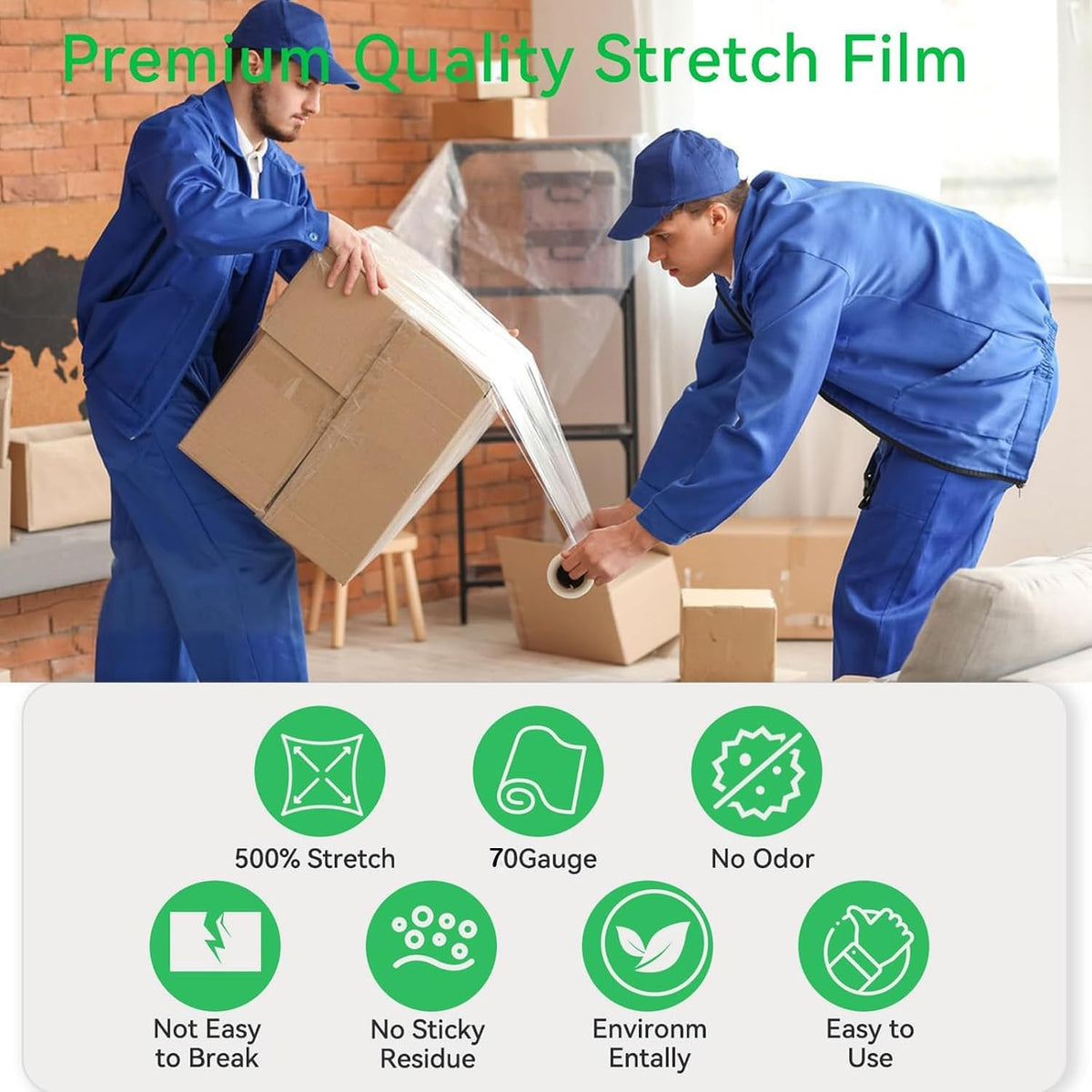 18in Stretch Wrap Roll, Heavy Duty 3000ft Shrink Wrap, Pallet Wrap 4 Pack