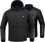 Motorcycle Jacket for Men, CE Certified 3-in-1 Riding Hoodie | CE Level 2 Armor, EVA Back Protector, Removable Liner