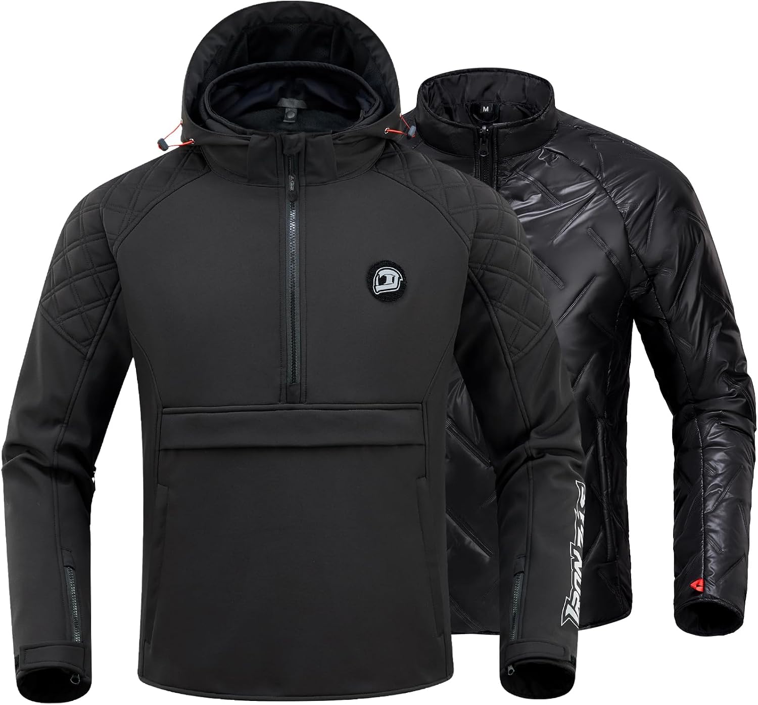 Motorcycle Jacket for Men, CE Certified 3-in-1 Riding Hoodie | CE Level 2 Armor, EVA Back Protector, Removable Liner