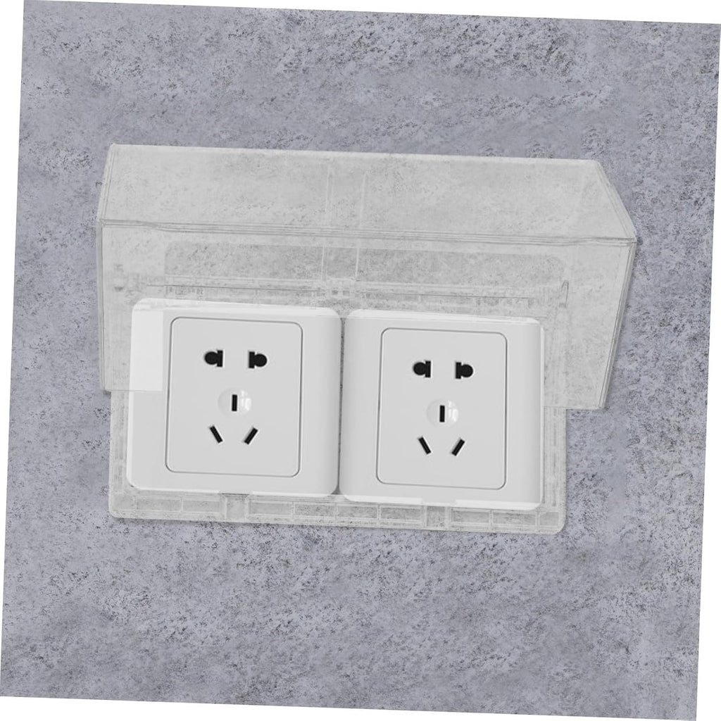 Outdoor Outlet Cover: Weatherproof Electrical Box for 2-Gang Receptacle Adhesive Waterproof Socket Case for Bathroom