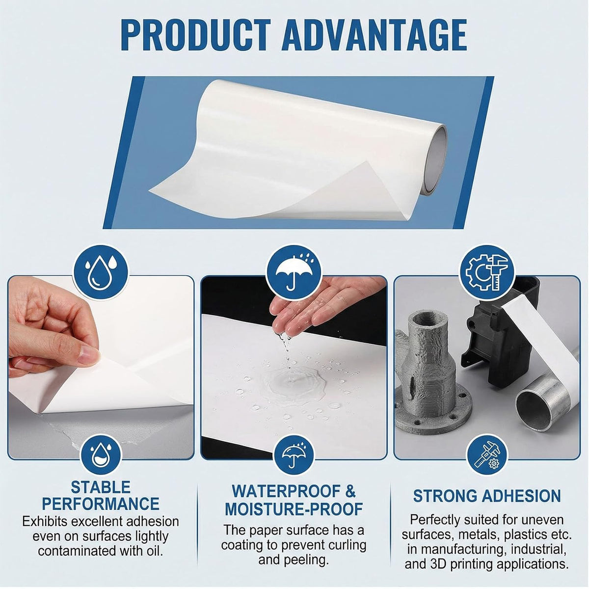1 Roll 12" Width x 20 ft Length 468 Double Sided Adhesive Transfer Tape Sheet Roll for Bonding and Laminating