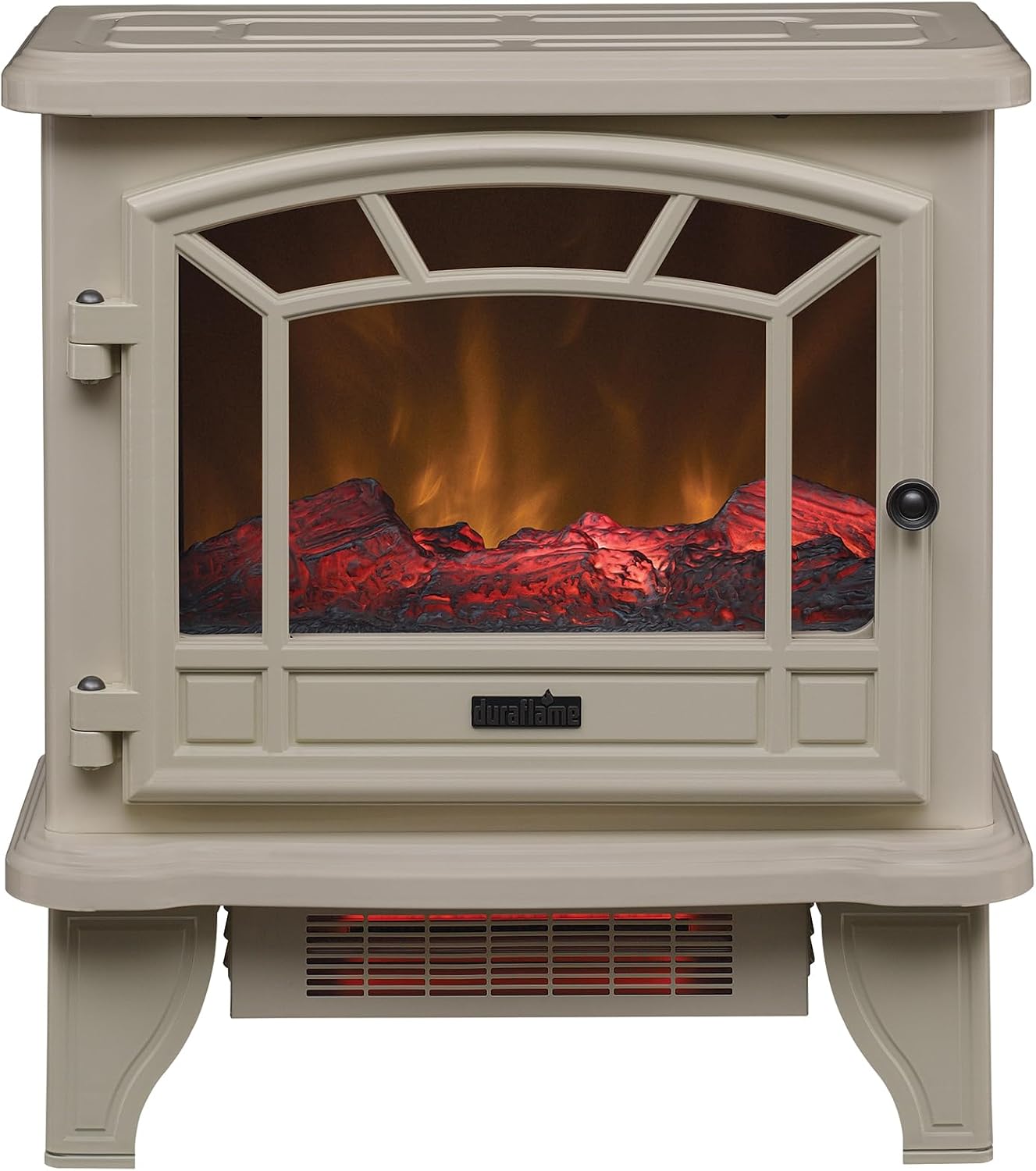Infrared Quartz Electric Fireplace Stove Heater, Cream
