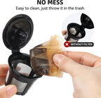 100ct Disposable K Cup Coffee Filters with Genius Lid, White