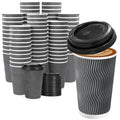500 Pack - 16 oz Insulated Disposable Coffee Cups With Lids