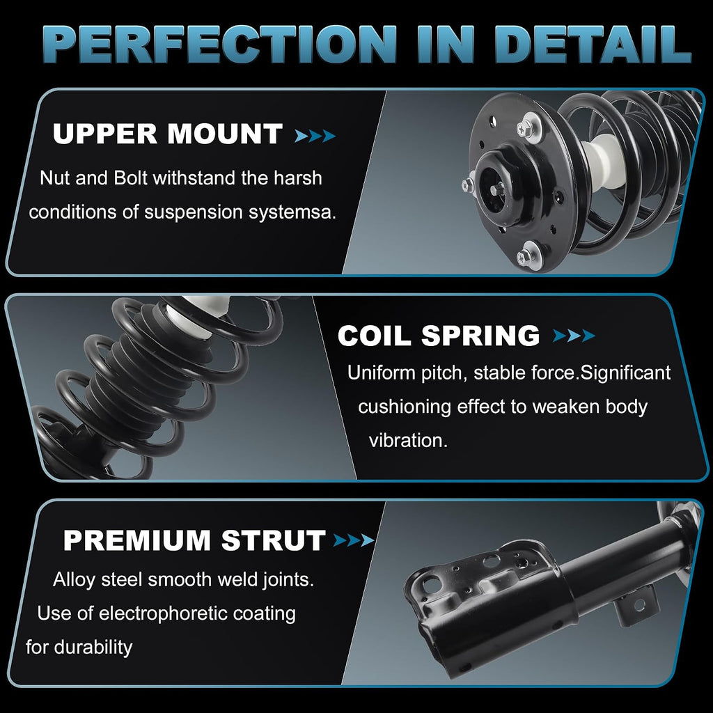 Front Struts Assembly Compatible with 2010-2017 Chevy Equinox GMC Terrain Coil Spring Shocks Absorbers 272527 272526