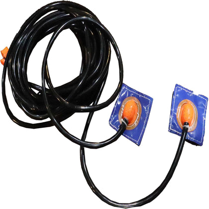 27 Foot Sprinkler Misting Hose with Double Sprinkler Heads for Small Residential Vinyl Water Slide Combos and Nylon