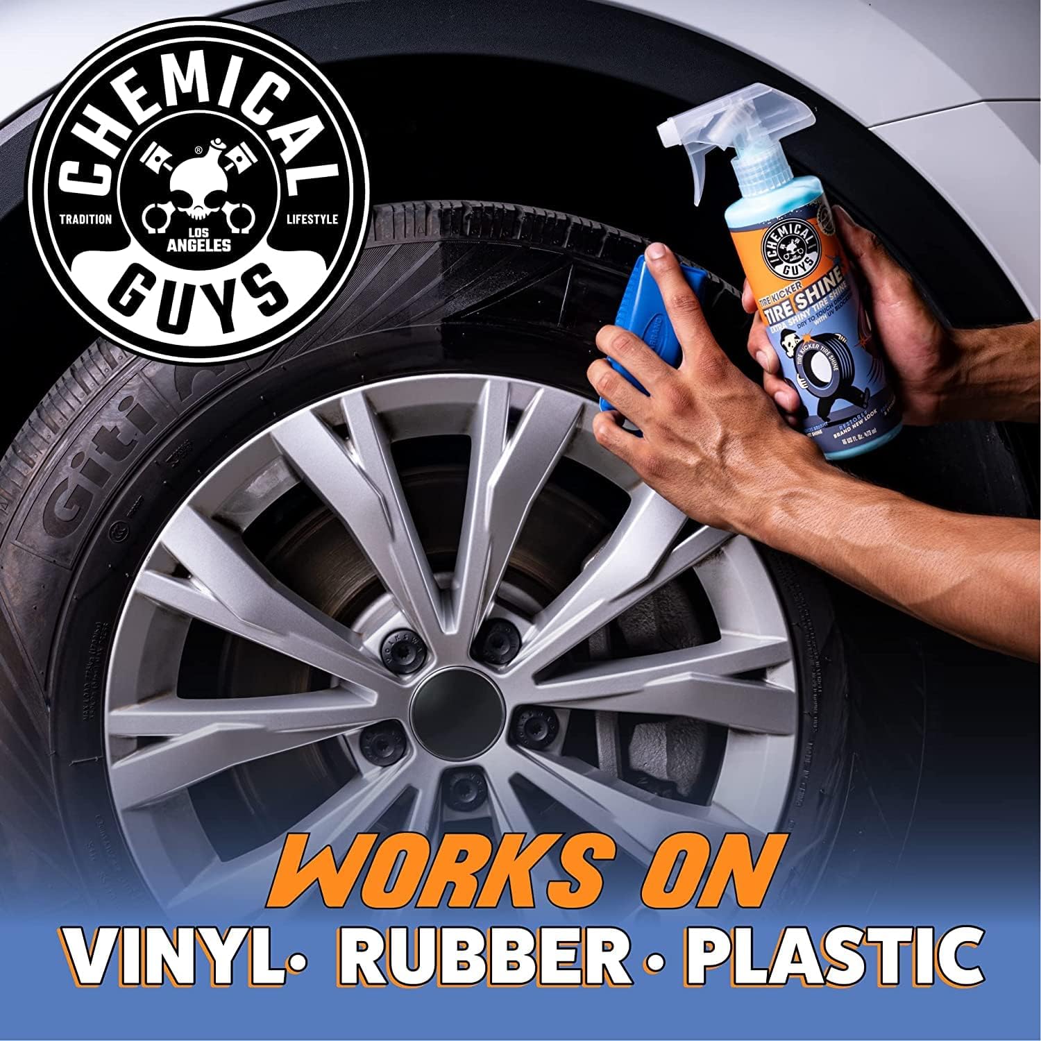 Tire Kicker Extra Glossy Tire Shine for Rubber & Trim, 16 oz | Sprayable dressing revives a deep wet look on tires