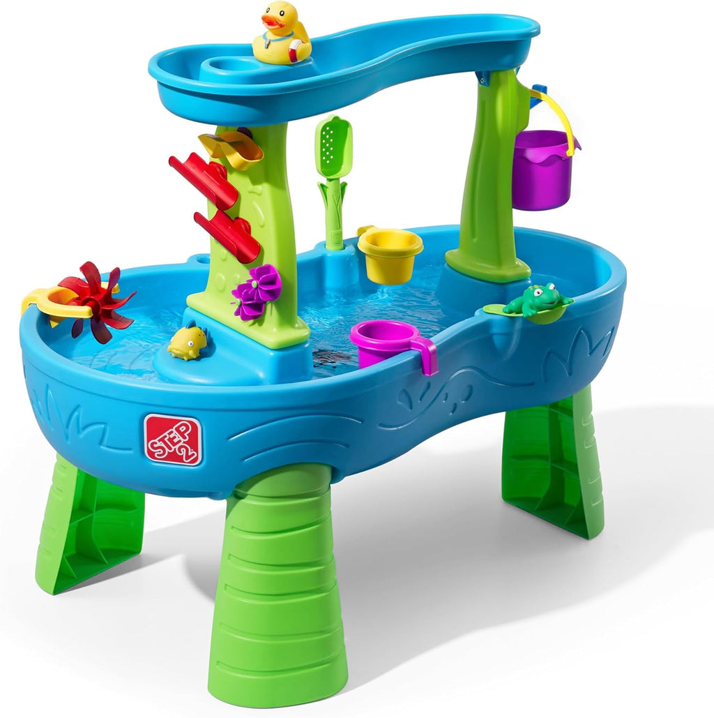 Step2 Rain Showers Splash Pond Water Table, Kids Water and Sand Activity Sensory Playset, Summer Outdoor Toys, 13