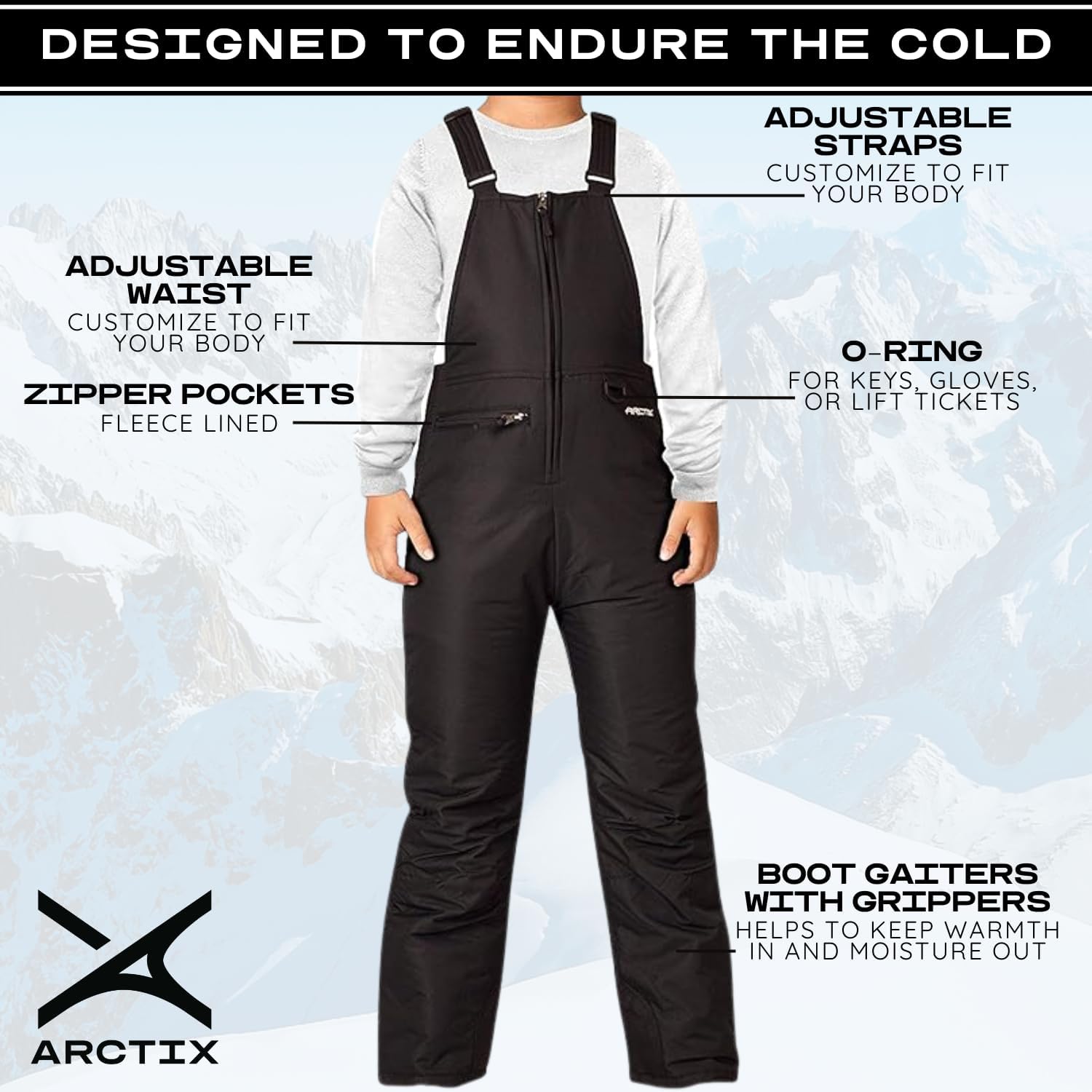 Kids Insulated Snow Bib Overalls