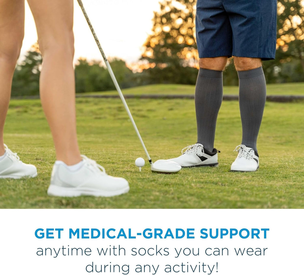 Medical Grade Compression Socks for Men & Women 15-20 mmHg by OrthoSleeve (Black, Medium)