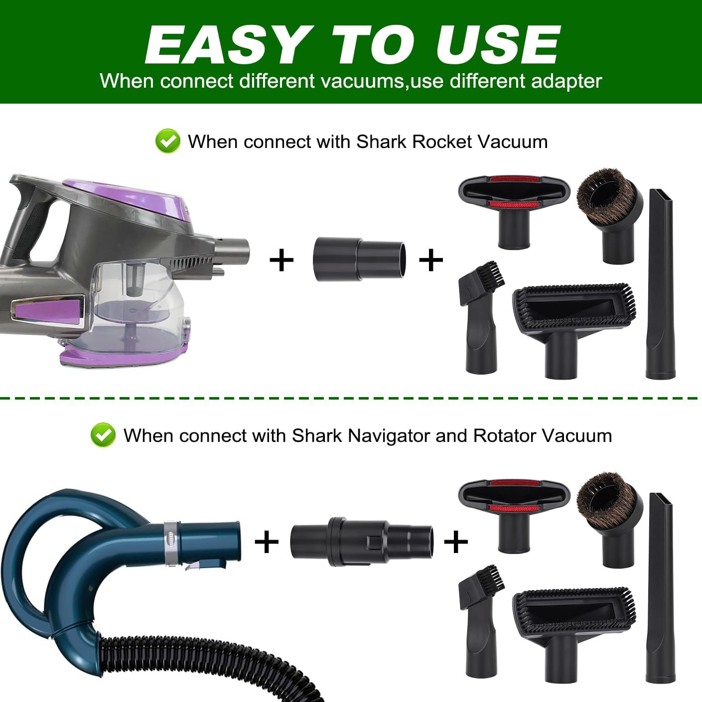 Vacuum Attachments Accessories for Shark Navigator NV350 NV351 NV352, Rocket HV301 HV322 HV371 & Rotator NV500 Series