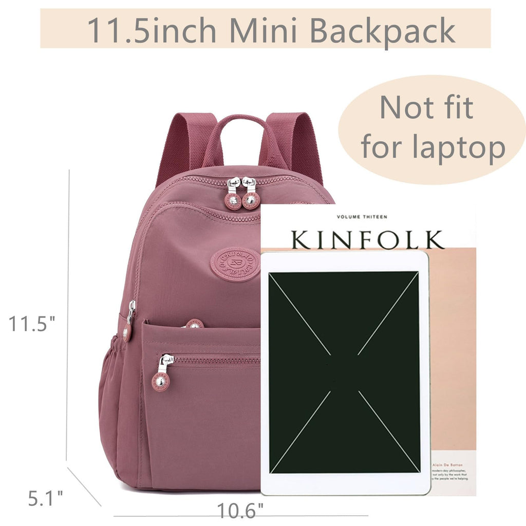 Mini Nylon Women Backpack Purse Lightweight Waterproof Travel Multi-Pockets