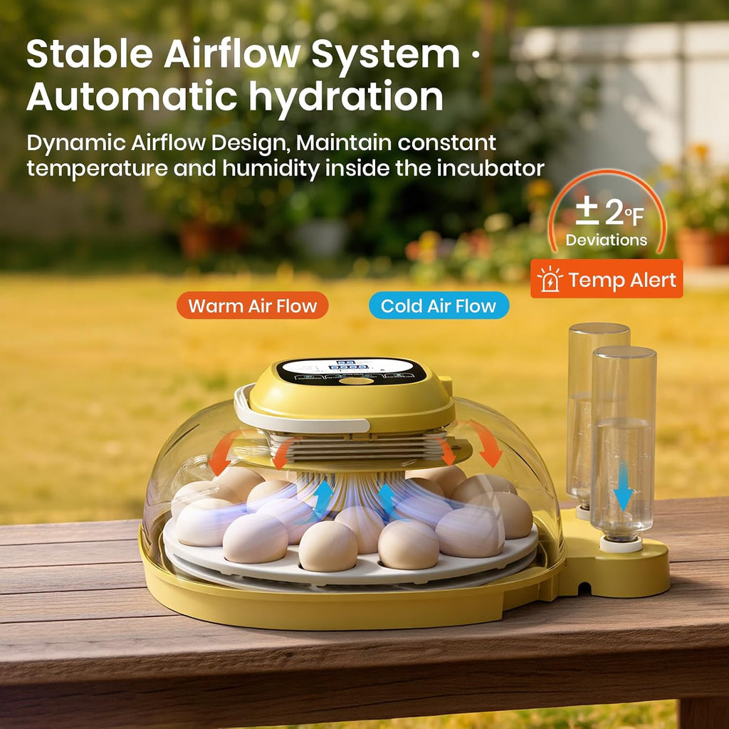 Egg Incubators for Hatching Eggs with Automatic Egg Turning & Humidity Control - 18/33 Egg Capacity, LED Display