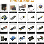 KEYESTUDIO 37 in 1 Box Starter Kit with BBC Microbit V2.2 Board, Great 37 Sensors Microbit Accessories Coding Electronics Kit for Teens Adults, Electric Circuit Learning with Tutorial