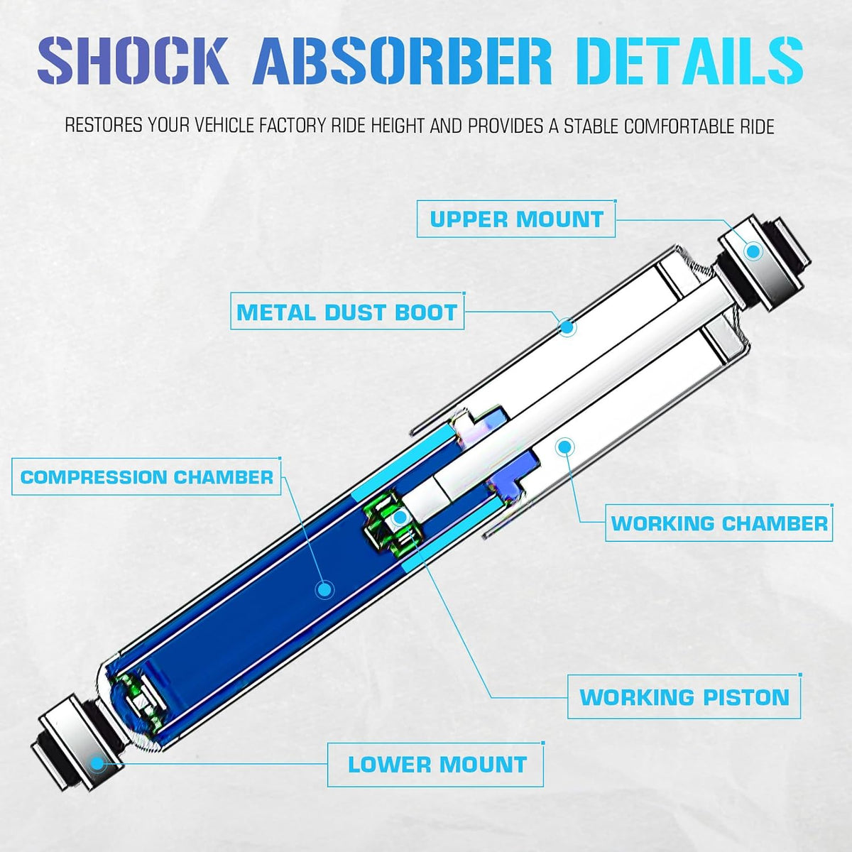 Rear Struts Shocks for 2005-2017 Chevrolet Equinox / 2010-2017 GMC Terrain